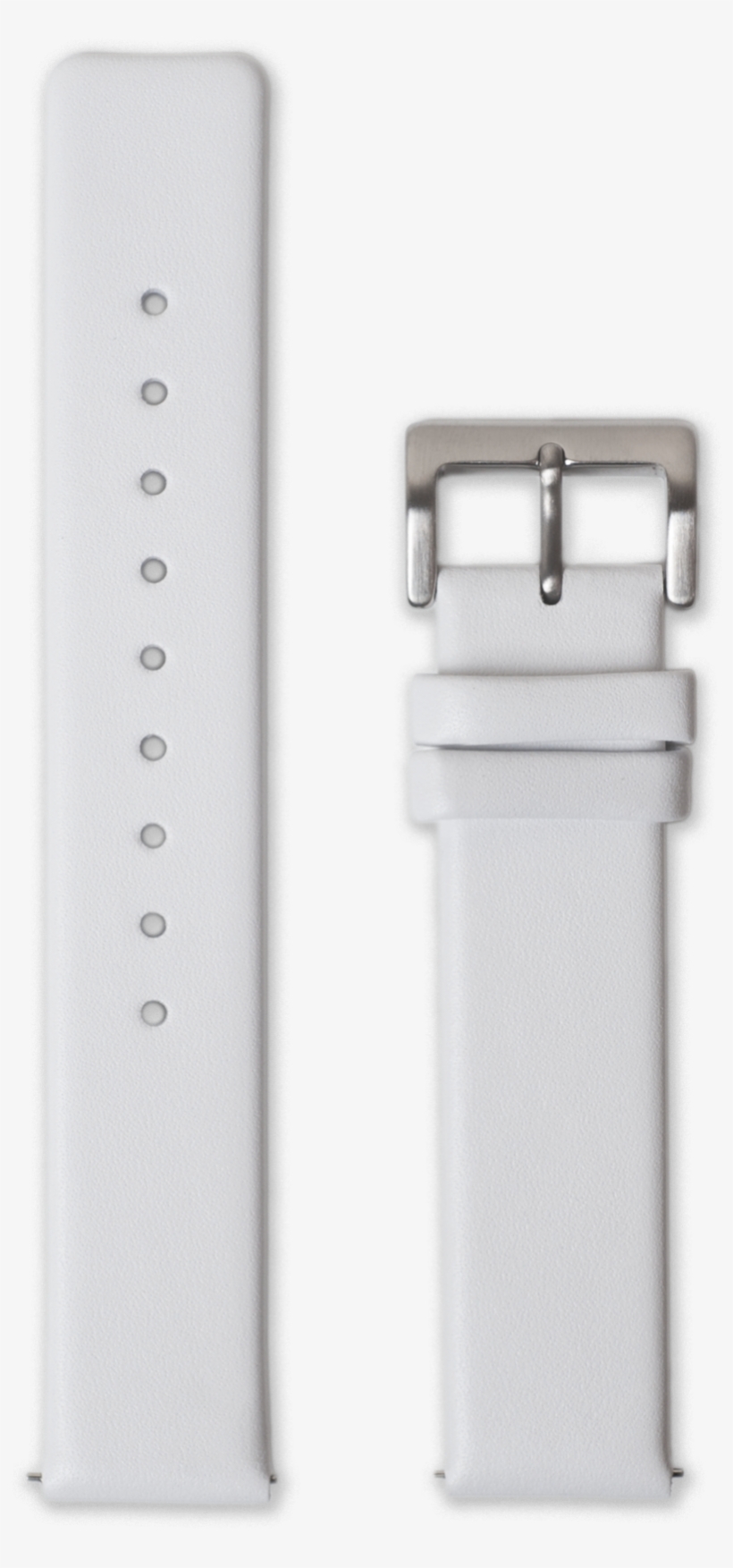 White Leather With Silver Buckle - Strap, transparent png download