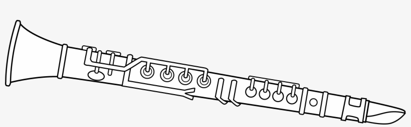 Black And White Design Free Clip Art - Clarinet Clipart, transparent png download
