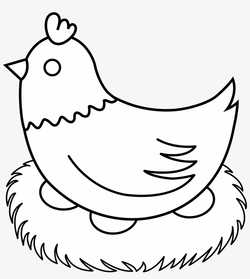 Hen Beautiful Image Drawing - Hen Farm Clipart Black And White, transparent png download