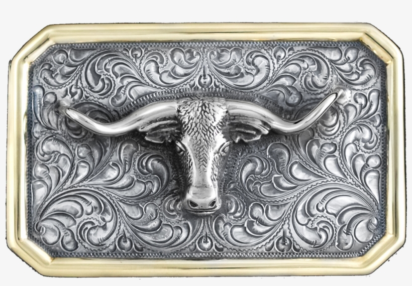 Longhorn Gold Edged Trophy - Gold Belt Buckles Png, transparent png download