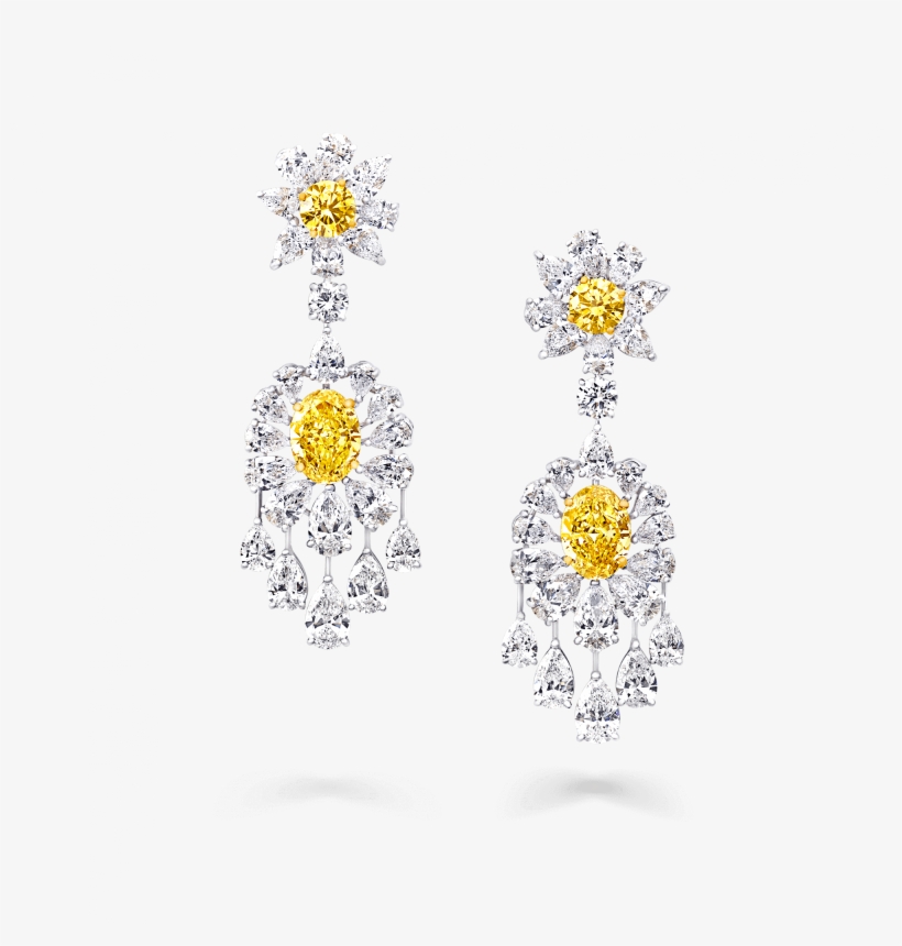 A Pair Of Graff Earrings Featuring Oval And Round Cut - Earrings, transparent png download