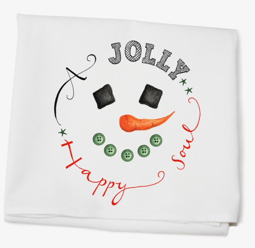 Jolly Snowman Flour Sack Towel Winter Wonderland - Carrot, transparent png download