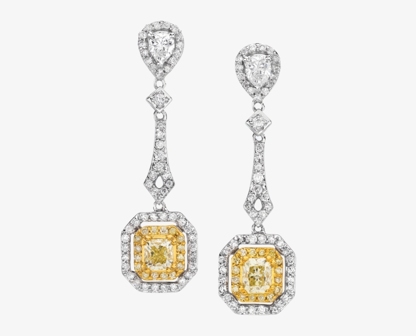 Divina Yellow Diamond Earrings - Earring, transparent png download