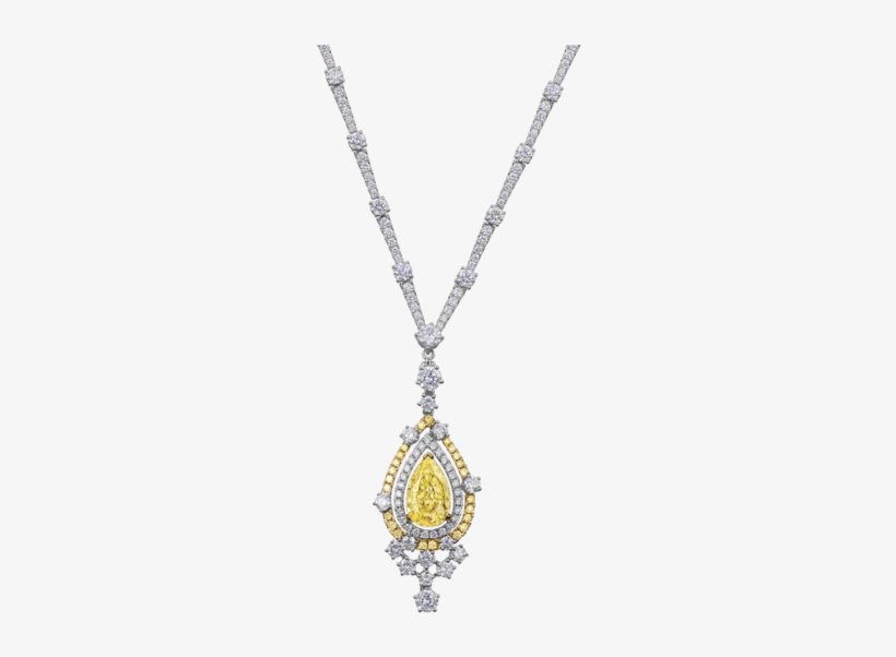 Pear Shaped Fancy Yellow Diamond Necklace - Locket, transparent png download