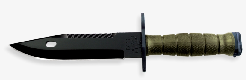 M9 Ontorio Army Combat Knife - Ontario M9 Bayonet 7" Clip Point 420 Black Stainless, transparent png download