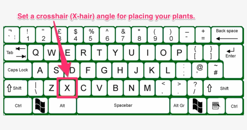 Set A Crosshair Angle For Placing Your Plants - Printable Qwerty Keyboard Layout, transparent png download