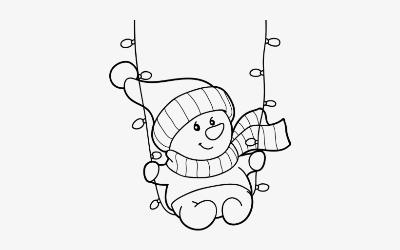 Snowman On Swing, transparent png download
