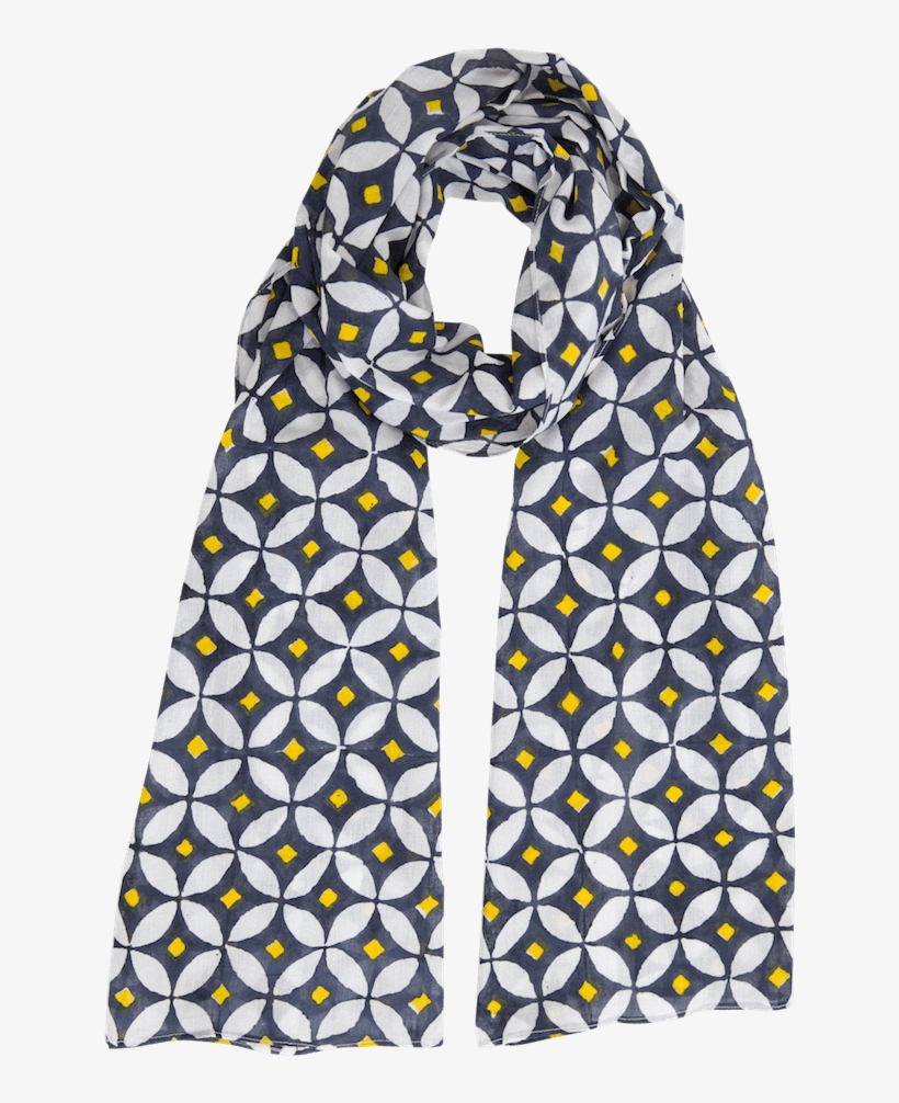 Blue & Yellow Diamond Scarf - Stole, transparent png download