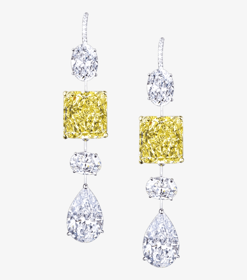 Fancy Intense Yellow Diamond Earrings - Jewellery, transparent png download