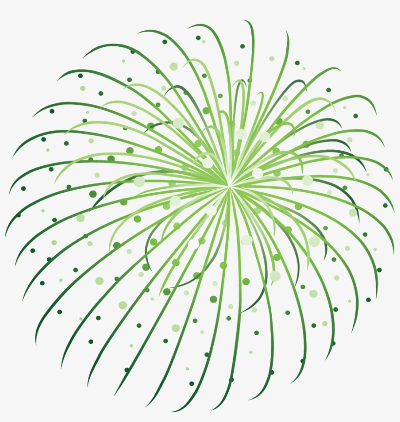 Green Fireworks Clipart - Png Image Of Diwali, transparent png download