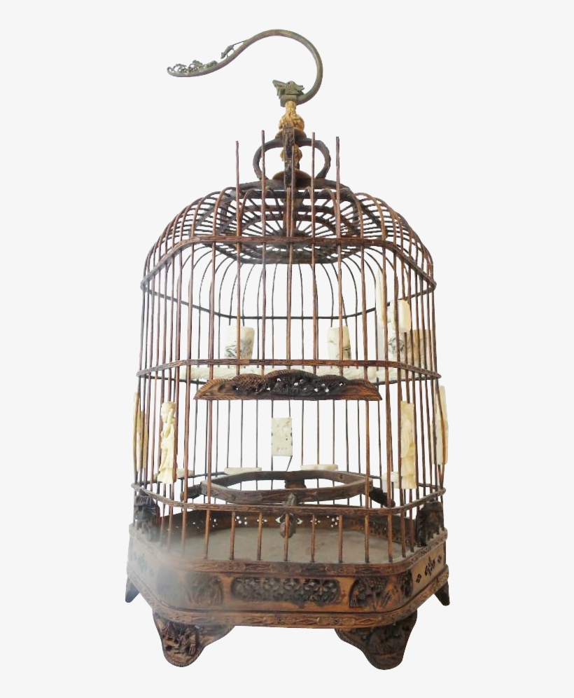 Rare Antique Chinese Ornate Bird Cage Do A Little Vintage - Unique Chinese Bird Cage, transparent png download