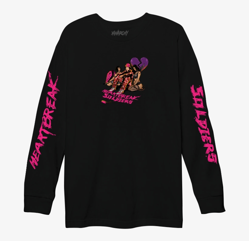 Heartbreak Soldiers Black Ls - Long-sleeved T-shirt, transparent png download