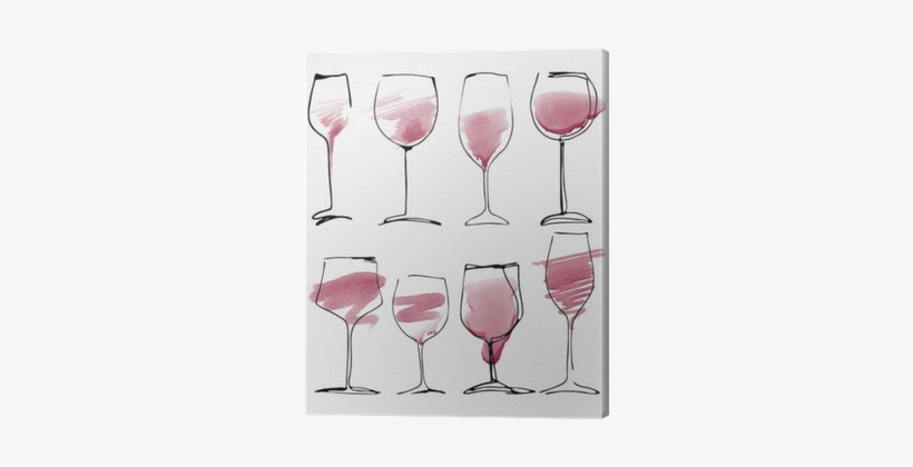Wine Glass Set - Watercolor Wine, transparent png download