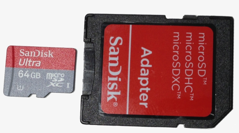 Micro Sd Card With Adapter - Sandisk 4gb Microsdhc Flash Card Model Sdsdq-4096-a11m, transparent png download