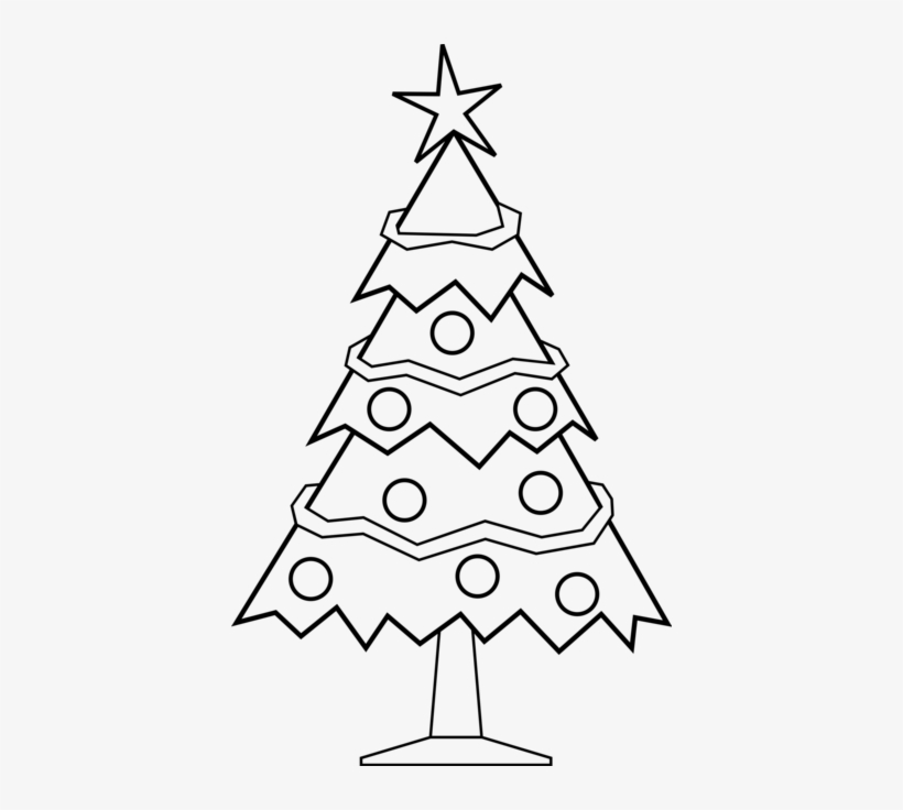 Black And White Christmas Tree - Xmas Tree Black And White, transparent png download