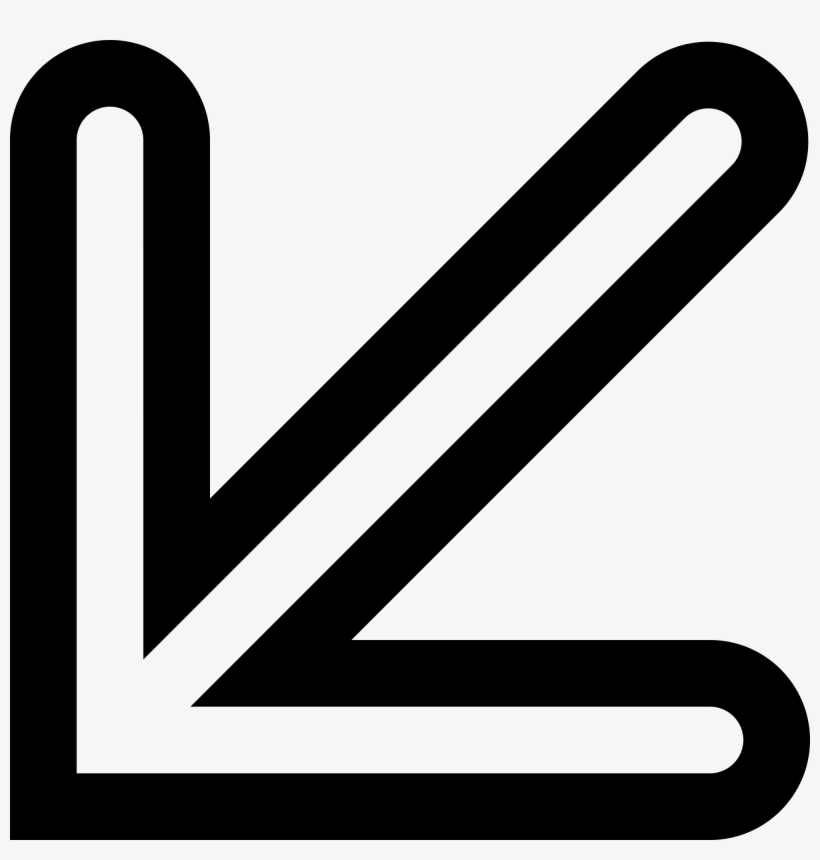 File Simpleicons Interface Arrow Pointing Down Left - Flecha Diagonal Hacia Abajo, transparent png download