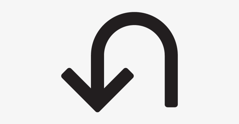 Curved Down Left Arrow Vector - Arrow Curved Left Down, transparent png download