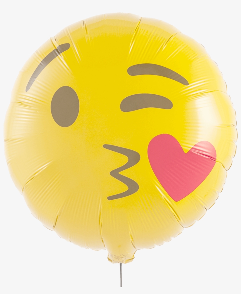 Emoji Kissing Heart - Blush, Wink, And Kiss Emoji Mylar Balloon 3 Pack, transparent png download