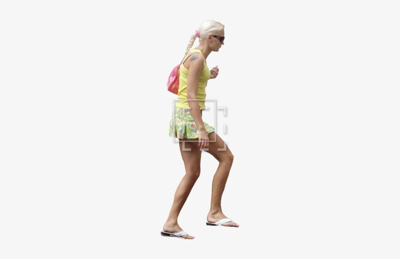 Blonde Woman Walking - Person Going Up Stairs Png, transparent png download