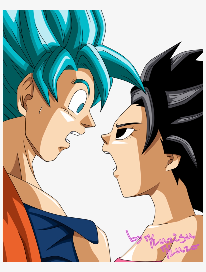 Goku Hair Face Human Hair Color Fictional Character - Goku Y Caulifla Besandose, transparent png download