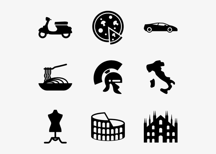 Italian Set - Italy Icon Vector, transparent png download