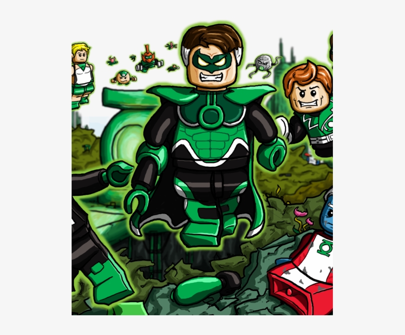 Lego Green Lantern - Lego Green Lantern Drawing, transparent png download