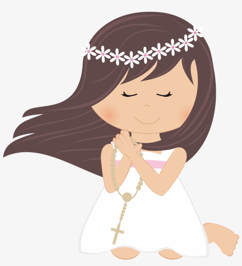 Gracias Por Acompañarme Barbara Renata Confirmacion - Holy Communion Girl Clipart, transparent png download