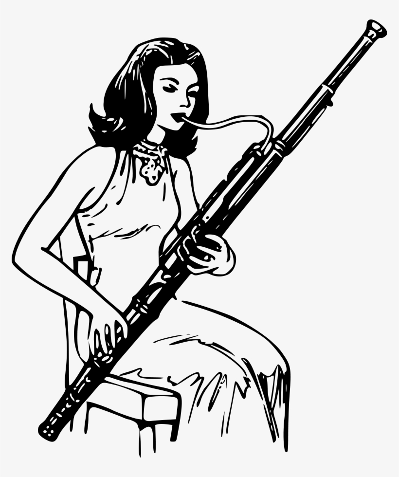Woman Playing Bassoon, transparent png download