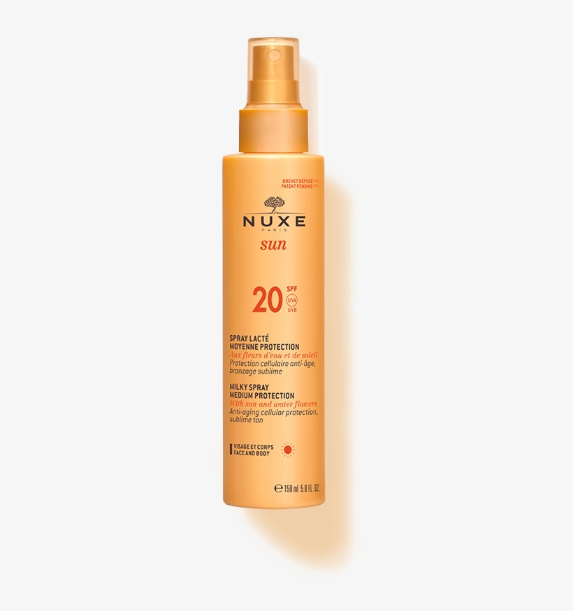 Milky Spray For Face And Body Spf 20 - Nuxe Protection Solaire Cheveux Avis, transparent png download