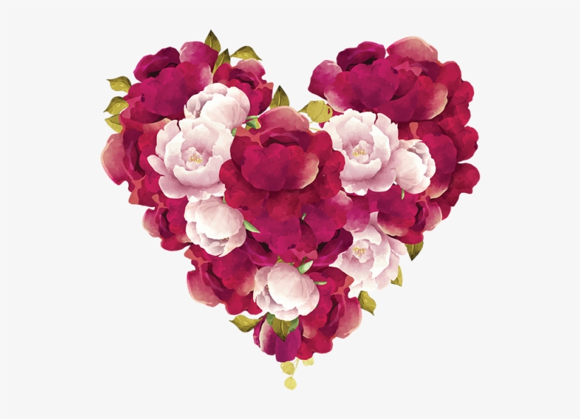 Flower In Heart Shape,flower, Heart, Rose, Red, Burgundy, - Heart Rose Burgundy Png, transparent png download