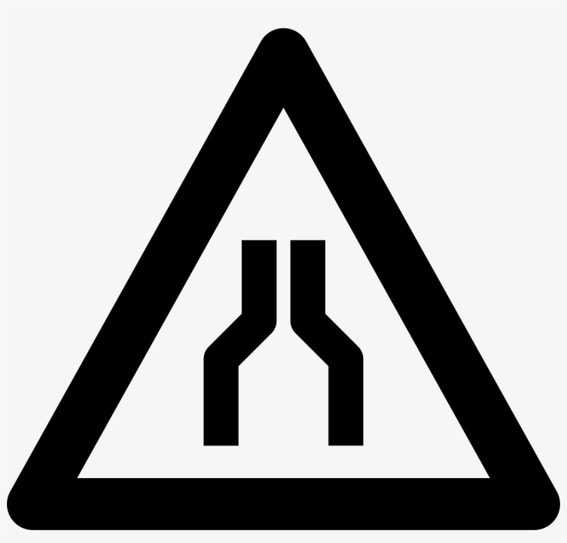Narrow Road Sign - Traffic Signal Of U Turn, transparent png download