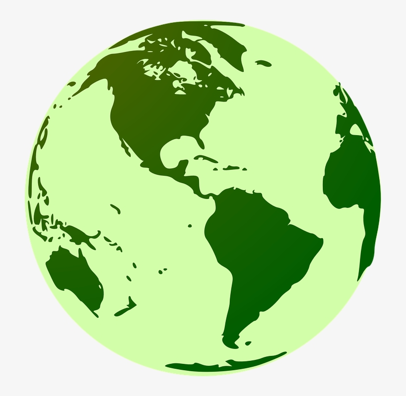 Green Clipart Earth - World Map, transparent png download