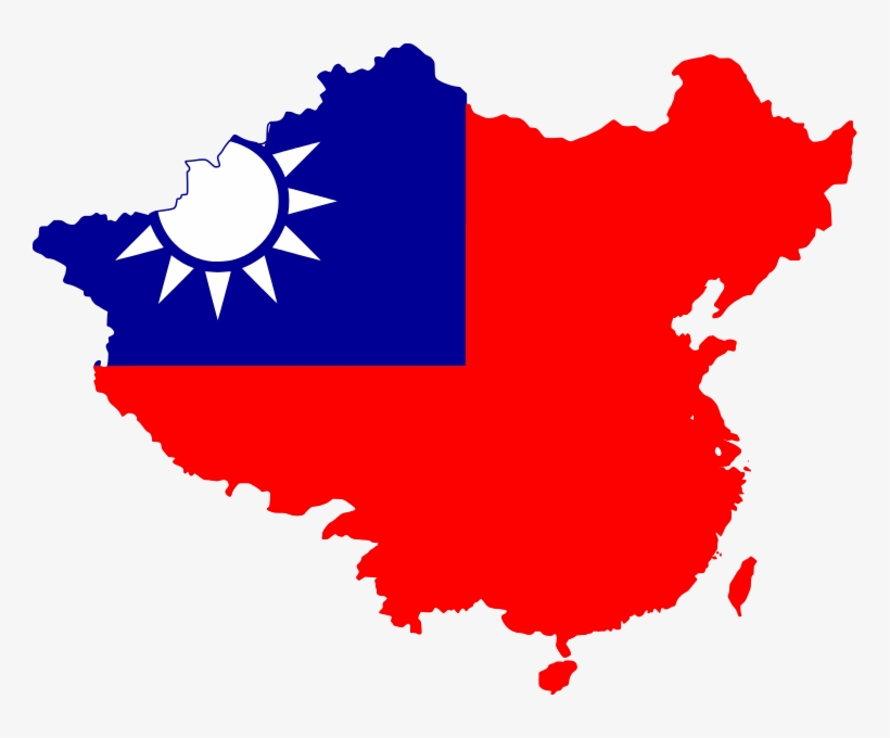 Flag Map Of The Republic Of China - Republic Of China Flag Map, transparent png download