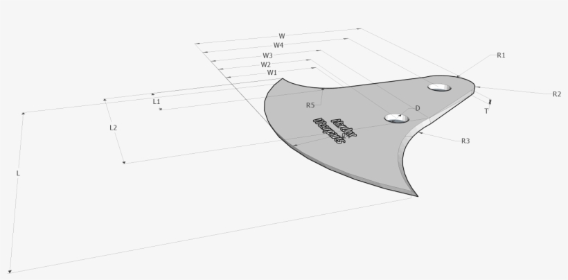 Fixed Hammers Bolt On Shark Fin - Technical Drawing, transparent png download