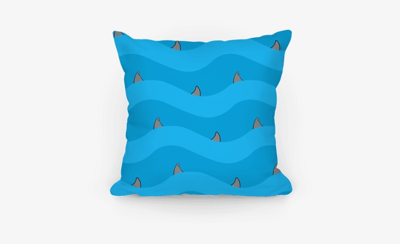 Blue Shark Fins Waves Pattern Pillow - Believe You Can And You're Halfway There., transparent png download
