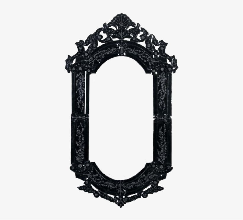 Mirror Png Picture - Dusx Vintage Venezia Black Etched Antique Style Large, transparent png download