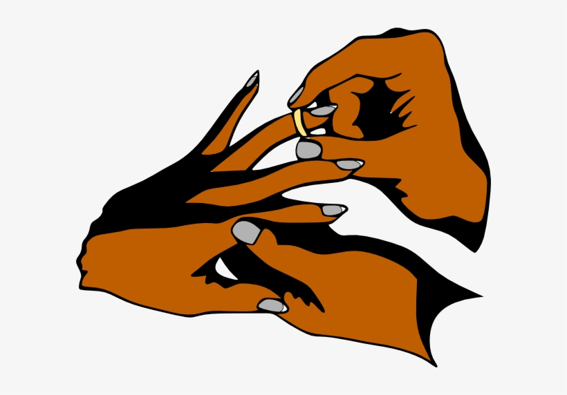 Wedding Clipart Hand - Wedding Rings Hands Clipart, transparent png download