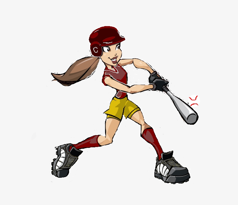 Dreamcatcher Clipart Illustration - Girl Softball Player Cartoon, transparent png download