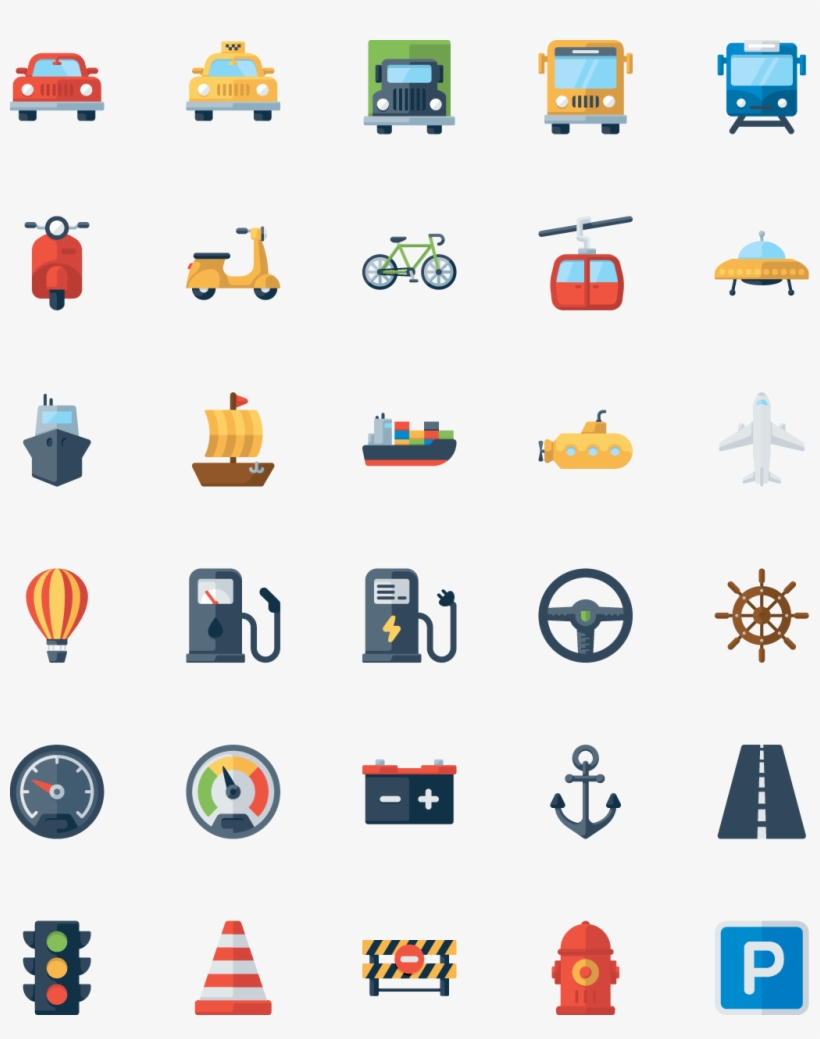 This Graphics Is 30 Vehicles Icon Vector About Icon - 交通 工具 Icon, transparent png download