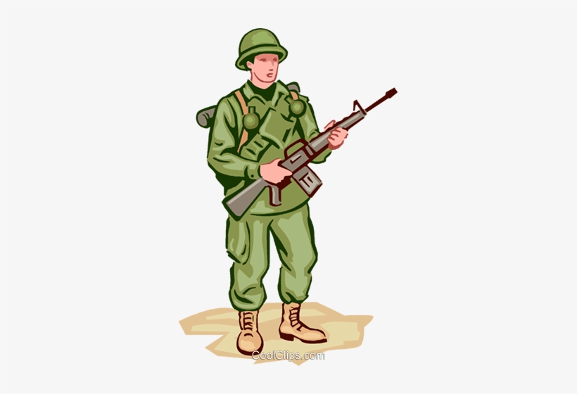 Soldier Royalty Free Vector Clip Art Illustration - Clipart Of A Soldier, transparent png download
