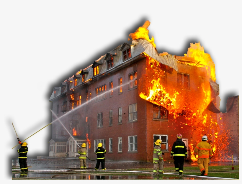Smoke And Fire Protection - Building On Fire Transparent, transparent png download