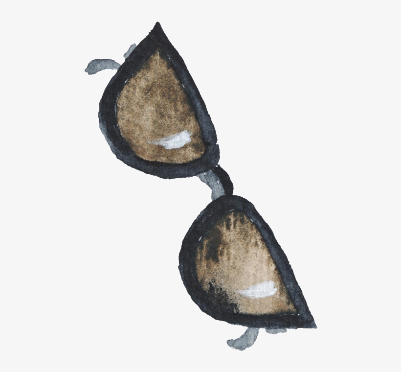 Black Hand Painted Sunglasses Fashion Paris Cartoon - Sunglasses, transparent png download