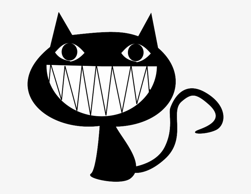 Cat, Laughing, Grinning, Evil, Teeth, Psycho, Animal - Black Cat Icon Png, transparent png download