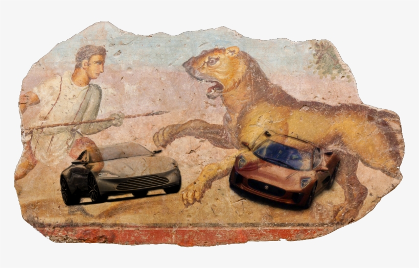 Just As It Was Once Soldiers And Lions In The Colosseum, - Painting From The Amphitheatre. Hunter With Lioness, transparent png download