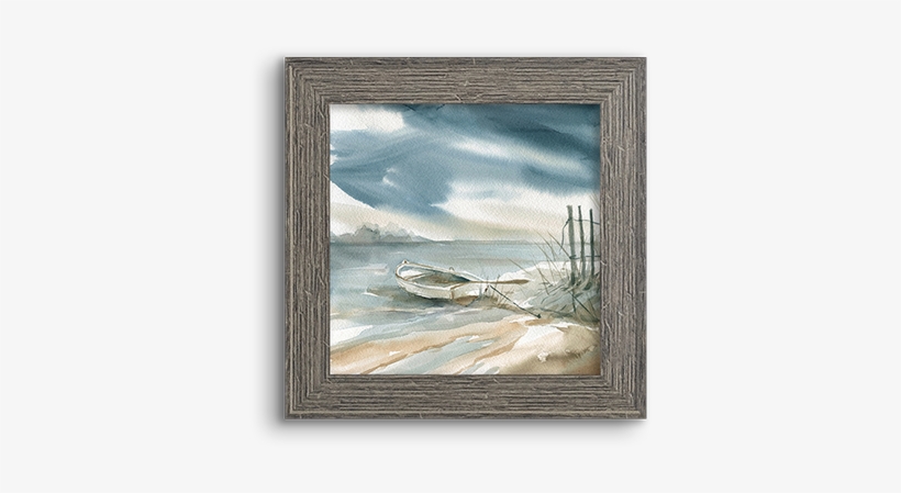 Coastal Watercolor ~ Rowboat - Framed Poster Prints - Subtle Mist Ii By Carol Robinson, transparent png download