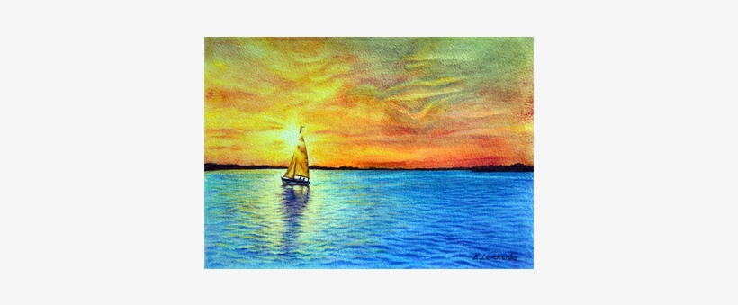 Yacht - Drawing Of Mediterranean Sea, transparent png download