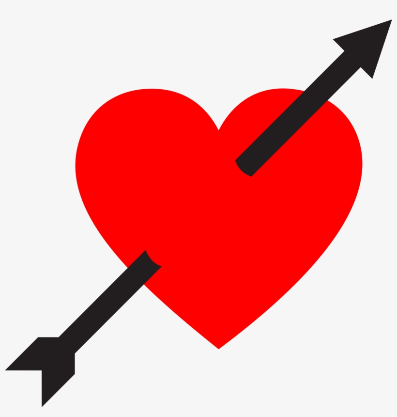 Heart Pierced By Arrow Clip Art Transparent Stock - Heart Pierced By Arrow, transparent png download