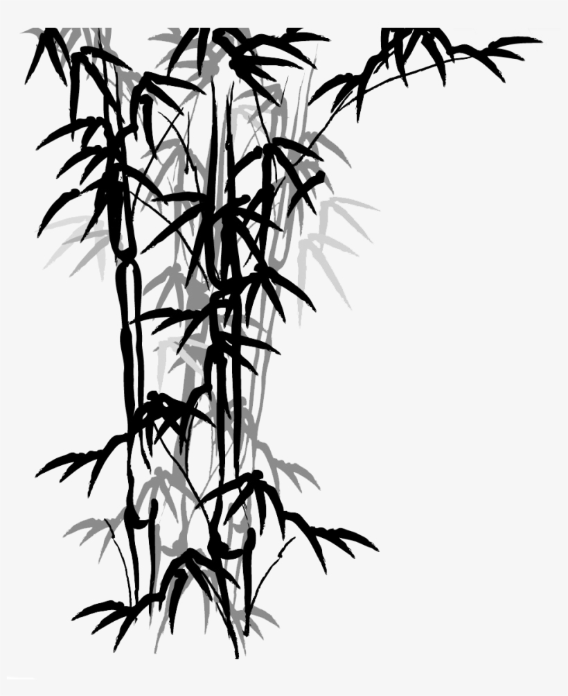 Bamboo Painting Curtain Drawing - Chinese Ink Bamboo Png, transparent png download