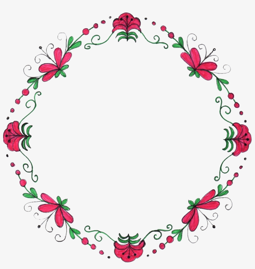 Free Download - Flowers Frame Circle Png, transparent png download