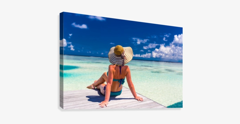 Sexy Woman In Bikini Enjoy In Tropical Resort, Sitting, - Beach, transparent png download